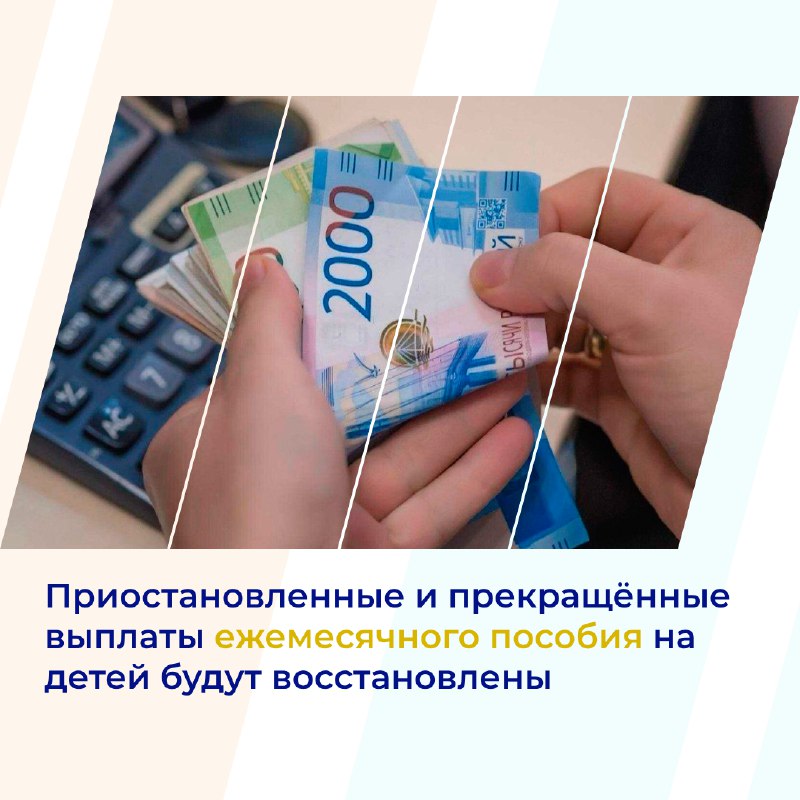 Социальный фонд Дагестана: Приостановленные и прекращённые выплаты ежемесячного пособия на детей будут восстановлены.