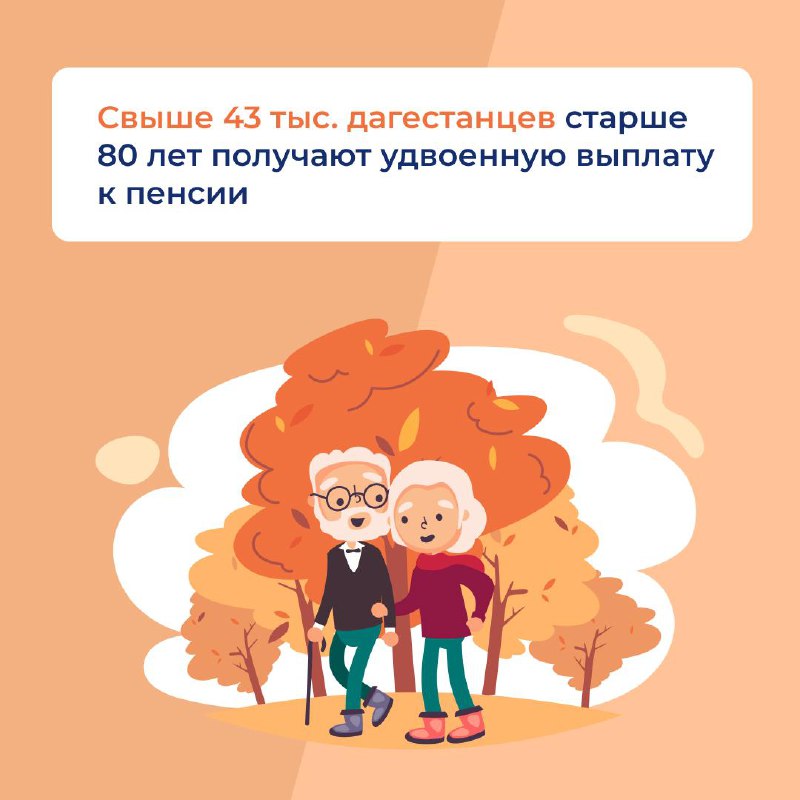 Около 43 тысячи жителей Дагестана старше 80 лет получают удвоенную фиксированную выплату к страховой пенсии по старости.